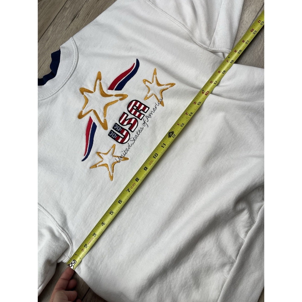 Vintage United States of America Sweatshirt Crewneck 90's Spell Out Size Large - Picture 7 of 12